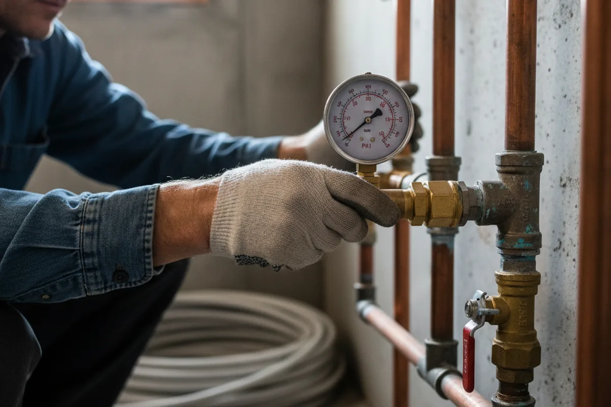 Pressure testing a repaired line during Water Line Repair in Tumtum